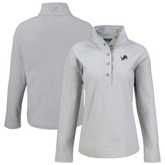 Detroit Lions Cutter & Buck Women's Hunts Point Eco Half-Snap Sweatshirt Gray | NFL