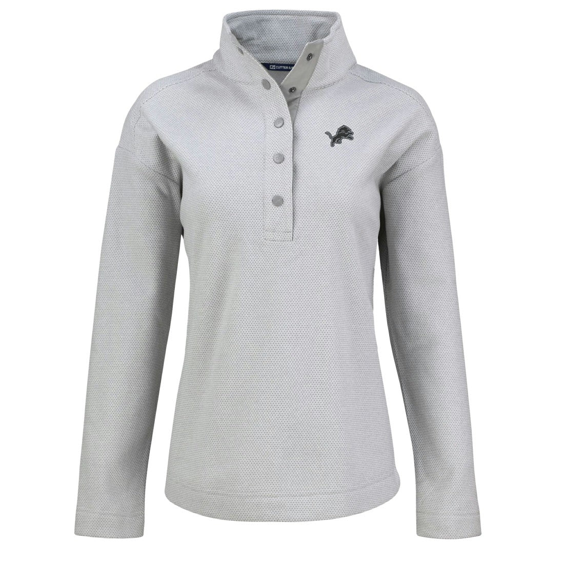 Detroit Lions Cutter & Buck Women's Hunts Point Eco Half-Snap Sweatshirt Gray | NFL