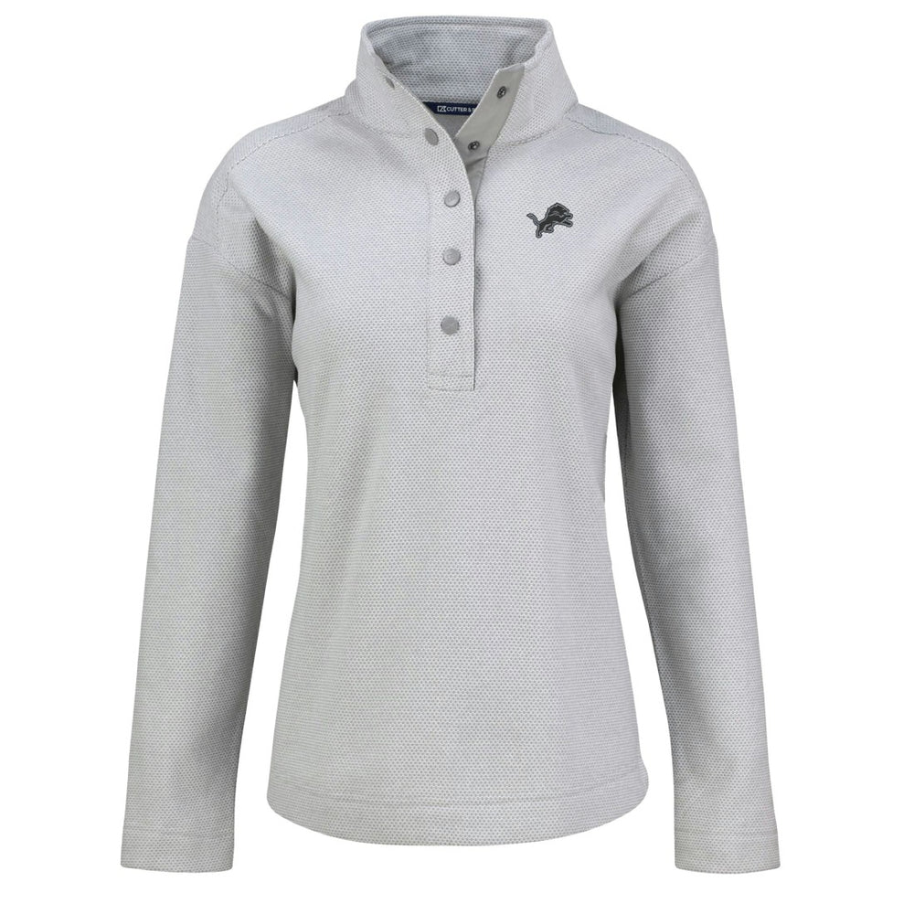 Detroit Lions Cutter & Buck Women's Hunts Point Eco Half-Snap Sweatshirt Gray | NFL