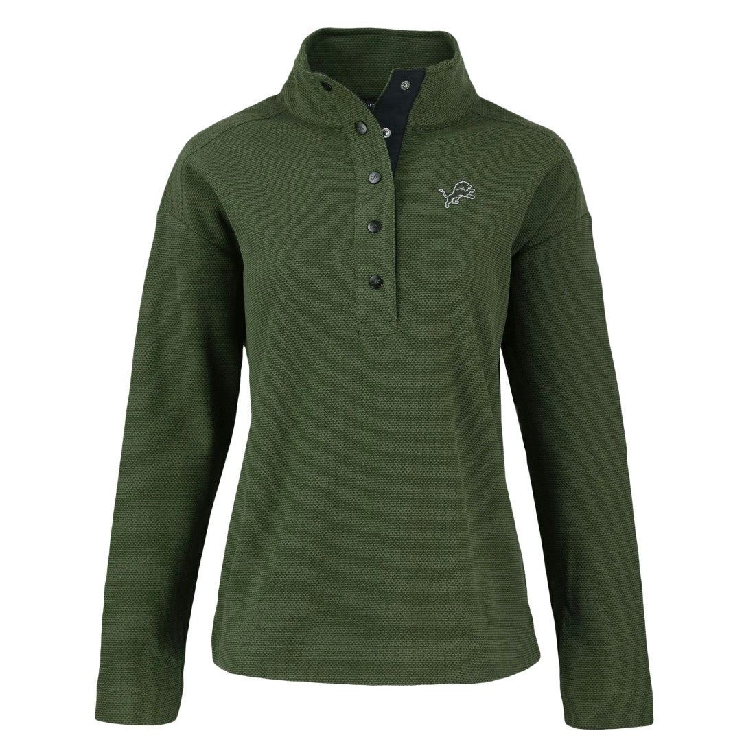 Detroit Lions Cutter & Buck Women's Hunts Point Eco Half-Snap Sweatshirt Green | NFL