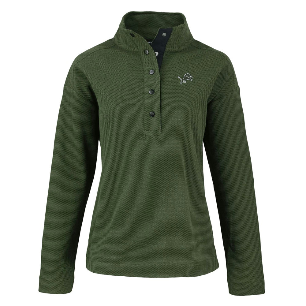 Detroit Lions Cutter & Buck Women's Hunts Point Eco Half-Snap Sweatshirt Green | NFL