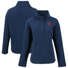 Chicago Bears Cutter & Buck Women's Hunts Point Eco Half-Snap Sweatshirt Navy | NFL