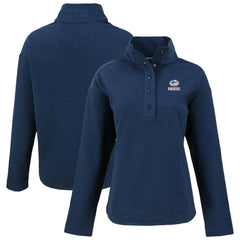 Green Bay Packers Cutter & Buck Women's Hunts Point Eco Half-Snap Sweatshirt Navy | NFL