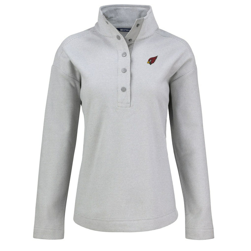 Arizona Cardinals Cutter & Buck Women's Hunts Point Eco Half-Snap Sweatshirt Gray | NFL