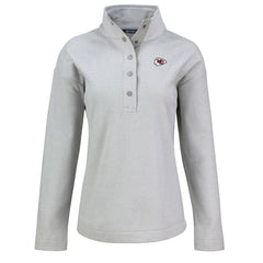 Kansas City Chiefs Cutter & Buck Women's Hunts Point Eco Half-Snap Sweatshirt Gray | NFL