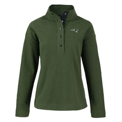 New England Patriots Cutter & Buck Women's Hunts Point Eco Half-Snap Sweatshirt Green | NFL