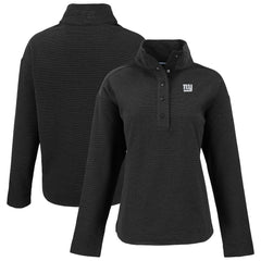 New York Giants Cutter & Buck Women's Hunts Point Eco Half-Snap Sweatshirt Black | NFL