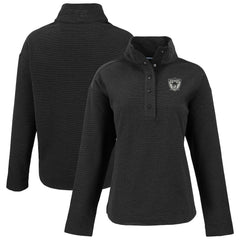 Las Vegas Raiders Cutter & Buck Women's Hunts Point Eco Half-Snap Sweatshirt Black | NFL