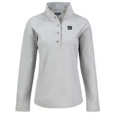 New York Giants Cutter & Buck Women's Hunts Point Eco Half-Snap Sweatshirt Gray | NFL
