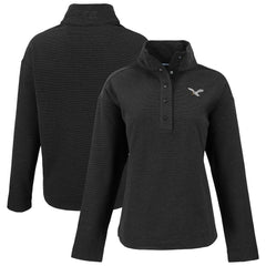 Philadelphia Eagles Cutter & Buck Women's Hunts Point Eco Half-Snap Sweatshirt Black | NFL