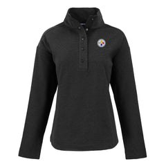 Pittsburgh Steelers Cutter & Buck Women's Hunts Point Eco Half-Snap Sweatshirt Black | NFL