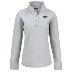 Seattle Seahawks Cutter & Buck Women's Hunts Point Eco Half-Snap Sweatshirt Gray | NFL