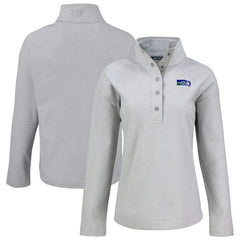 Seattle Seahawks Cutter & Buck Women's Hunts Point Eco Half-Snap Sweatshirt Gray | NFL