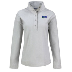 Seattle Seahawks Cutter & Buck Women's Hunts Point Eco Half-Snap Sweatshirt Gray | NFL