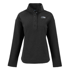 Seattle Seahawks Cutter & Buck Women's Hunts Point Eco Half-Snap Sweatshirt Black | NFL