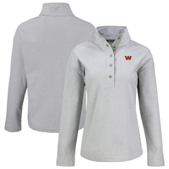 Washington Commanders Cutter & Buck Women's Hunts Point Eco Half-Snap Sweatshirt Gray | NFL
