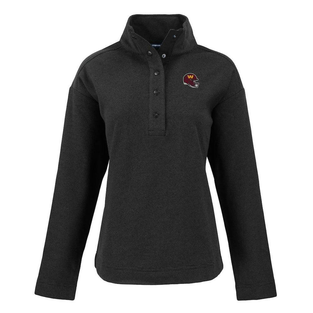 Washington Commanders Cutter & Buck Women's Hunts Point Eco Half-Snap Sweatshirt Black | NFL