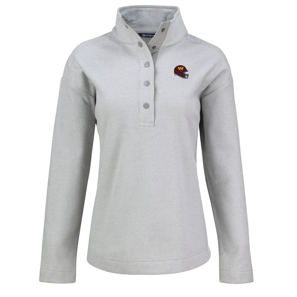Washington Commanders Cutter & Buck Women's Hunts Point Eco Half-Snap Sweatshirt Gray | NFL