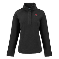 Tampa Bay Buccaneers Cutter & Buck Women's Hunts Point Eco Half-Snap Sweatshirt Black | NFL