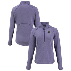 Baltimore Ravens Cutter & Buck Women's Peshastin Eco Fleece Recycled Tri-Blend Raglan Half-Zip Jacket Heather Purple | NFL
