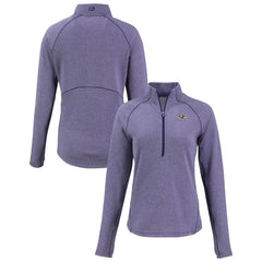 Baltimore Ravens Cutter & Buck Women's Peshastin Eco Fleece Recycled Tri-Blend Raglan Half-Zip Jacket Heather Purple | NFL