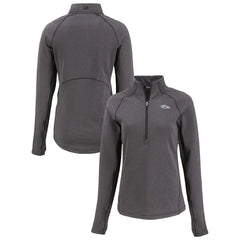 Baltimore Ravens Cutter & Buck Women's Peshastin Eco Fleece Recycled Tri-Blend Raglan Half-Zip Jacket Heather Black | NFL