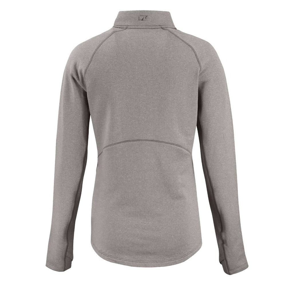 Baltimore Ravens Cutter & Buck Women's Peshastin Eco Fleece Recycled Tri-Blend Raglan Half-Zip Jacket Heather Gray | NFL