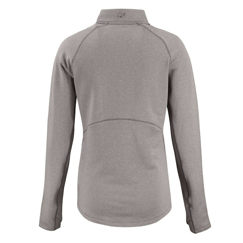 Chicago Bears Cutter & Buck Women's Americana Peshastin Eco Fleece Recycled Tri-Blend Raglan Half-Zip Jacket Heather Gray | NFL