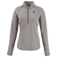 Atlanta Falcons Cutter & Buck Women's Peshastin Eco Fleece Recycled Tri-Blend Raglan Half-Zip Jacket Heather Gray | NFL