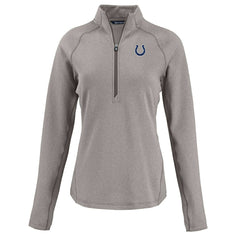 Indianapolis Colts Cutter & Buck Women's Peshastin Eco Fleece Recycled Tri-Blend Raglan Half-Zip Jacket Heather Gray | NFL