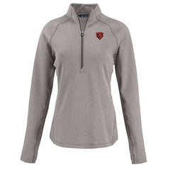 Chicago Bears Cutter & Buck Women's Peshastin Eco Fleece Recycled Tri-Blend Raglan Half-Zip Jacket Heather Gray | NFL