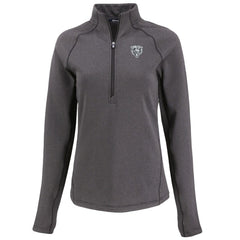 Chicago Bears Cutter & Buck Women's Peshastin Eco Fleece Recycled Tri-Blend Raglan Half-Zip Jacket Heather Black | NFL