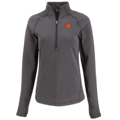 Cincinnati Bengals Cutter & Buck Women's Peshastin Eco Fleece Recycled Tri-Blend Raglan Half-Zip Jacket Heather Black | NFL