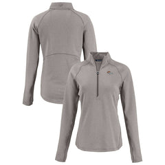 Denver Broncos Cutter & Buck Women's Peshastin Eco Fleece Recycled Tri-Blend Raglan Half-Zip Jacket Heather Gray | NFL