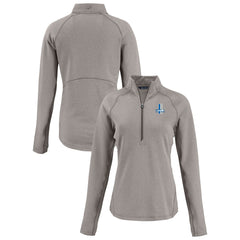 Detroit Lions Cutter & Buck Women's Peshastin Eco Fleece Recycled Tri-Blend Raglan Half-Zip Jacket Heather Gray | NFL