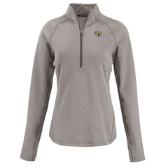 Jacksonville Jaguars Cutter & Buck Women's Peshastin Eco Fleece Recycled Tri-Blend Raglan Half-Zip Jacket Heather Gray | NFL