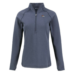 Denver Broncos Cutter & Buck Women's Peshastin Eco Fleece Recycled Tri-Blend Raglan Half-Zip Jacket Heather Navy | NFL