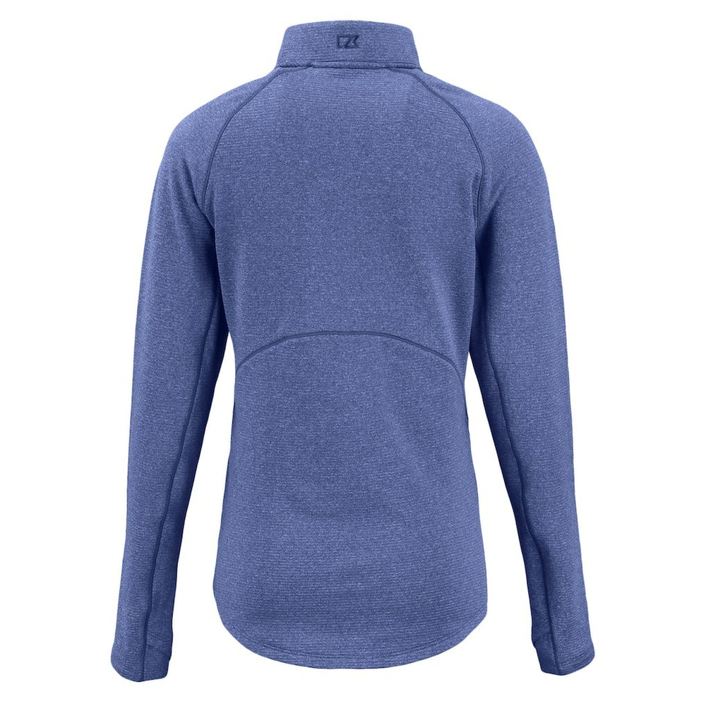 Denver Broncos Cutter & Buck Women's Peshastin Eco Fleece Recycled Tri-Blend Raglan Half-Zip Jacket Heather Royal | NFL