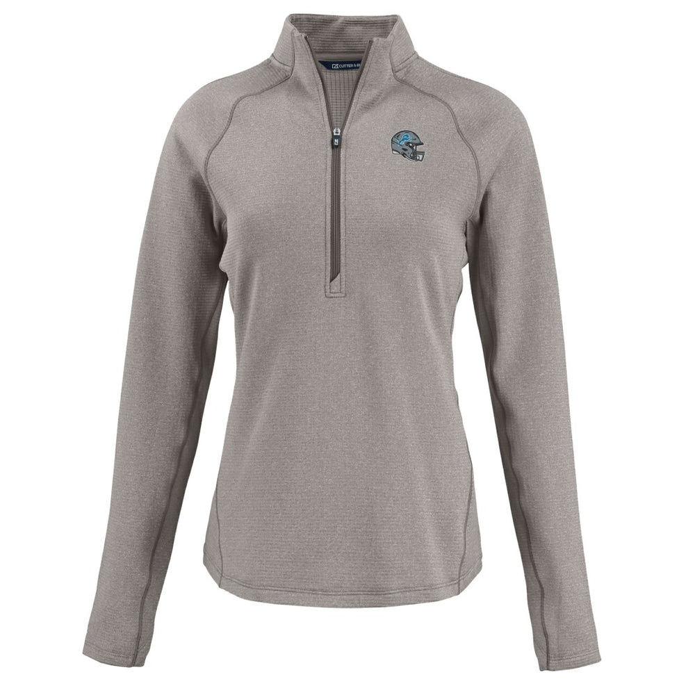 Detroit Lions Cutter & Buck Women's Peshastin Eco Fleece Recycled Tri-Blend Raglan Half-Zip Jacket Heather Gray | NFL