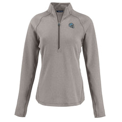 Detroit Lions Cutter & Buck Women's Peshastin Eco Fleece Recycled Tri-Blend Raglan Half-Zip Jacket Heather Gray | NFL