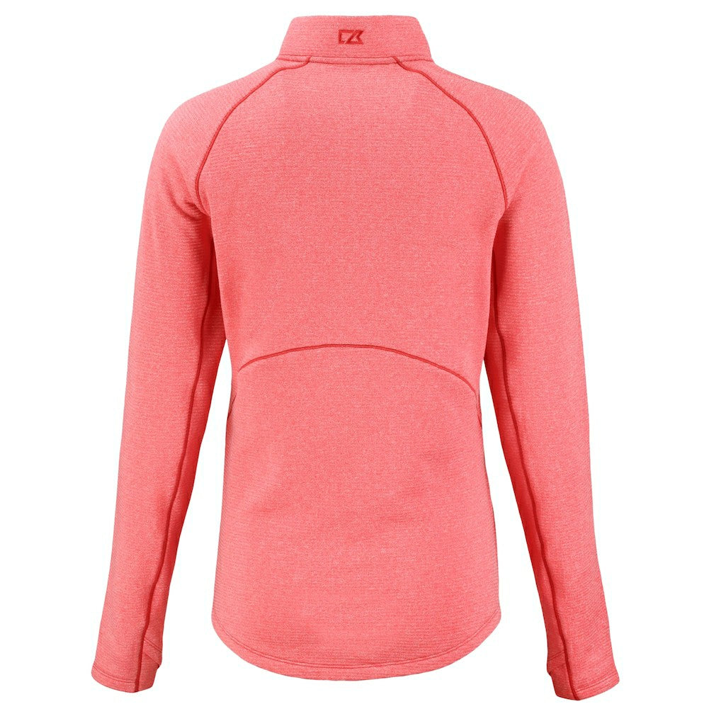 Kansas City Chiefs Cutter & Buck Women's Peshastin Eco Fleece Recycled Tri-Blend Raglan Half-Zip Jacket Heather Red | NFL