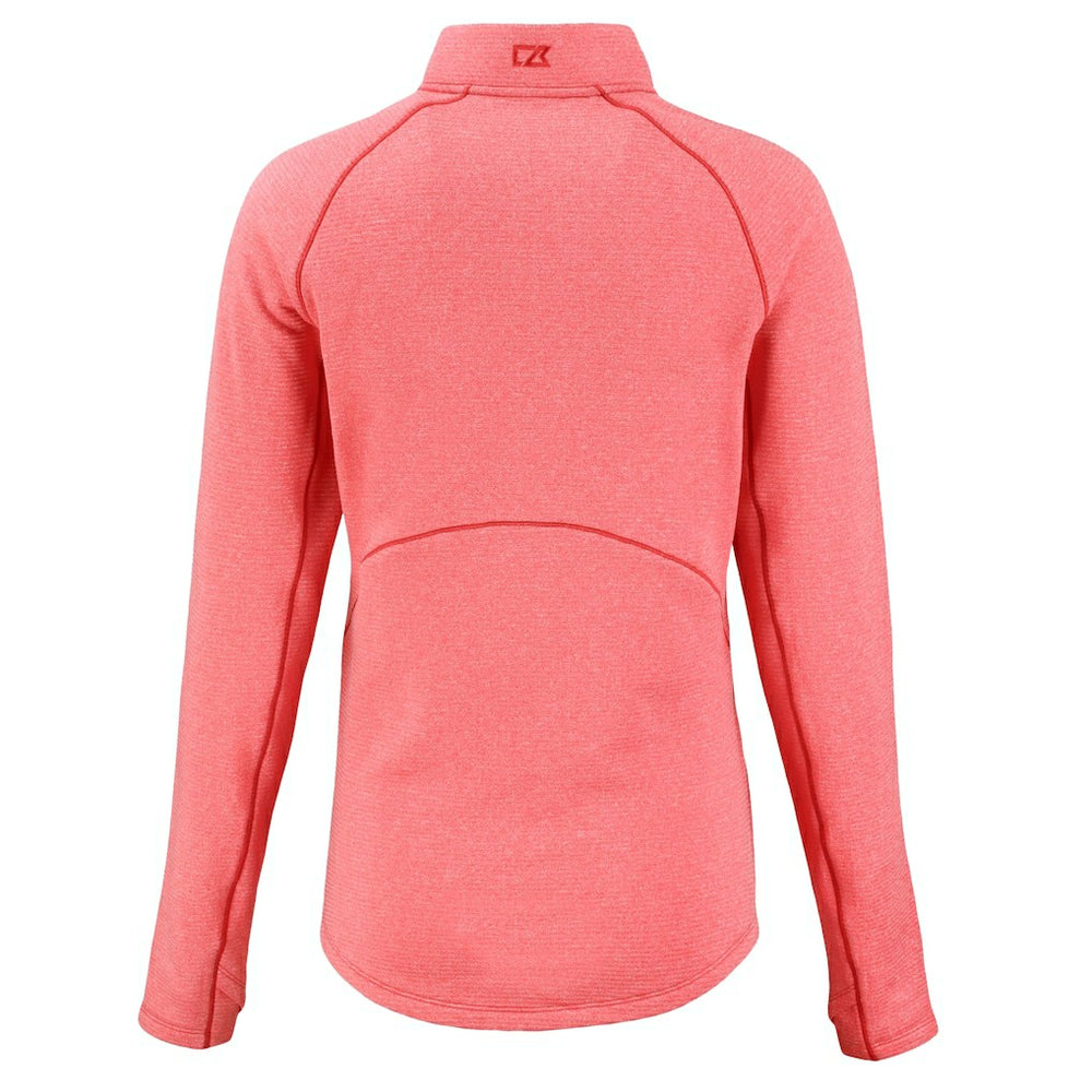 Kansas City Chiefs Cutter & Buck Women's Peshastin Eco Fleece Recycled Tri-Blend Raglan Half-Zip Jacket Heather Red | NFL