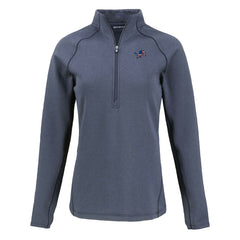 Detroit Lions Cutter & Buck Women's Americana Peshastin Eco Fleece Recycled Tri-Blend Raglan Half-Zip Jacket Heather Navy | NFL