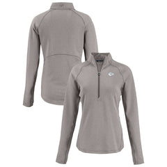 Kansas City Chiefs Cutter & Buck Women's Peshastin Eco Fleece Recycled Tri-Blend Raglan Half-Zip Jacket Heather Gray | NFL
