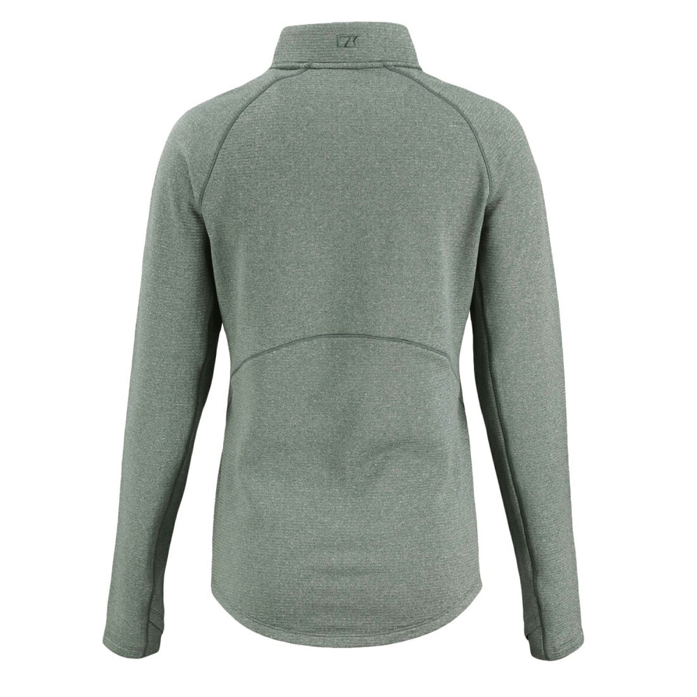 Green Bay Packers Cutter & Buck Women's Peshastin Eco Fleece Recycled Tri-Blend Raglan Half-Zip Jacket Heather Green | NFL