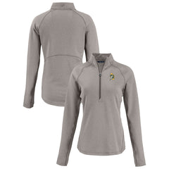 Green Bay Packers Cutter & Buck Women's Peshastin Eco Fleece Recycled Tri-Blend Raglan Half-Zip Jacket Heather Gray | NFL