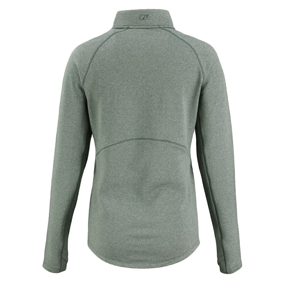 Green Bay Packers Cutter & Buck Women's Peshastin Eco Fleece Recycled Tri-Blend Raglan Half-Zip Jacket Heather Green | NFL