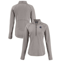 Minnesota Vikings Cutter & Buck Women's Peshastin Eco Fleece Recycled Tri-Blend Raglan Half-Zip Jacket Heather Gray | NFL
