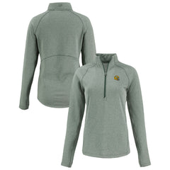 Green Bay Packers Cutter & Buck Women's Peshastin Eco Fleece Recycled Tri-Blend Raglan Half-Zip Jacket Heather Green | NFL