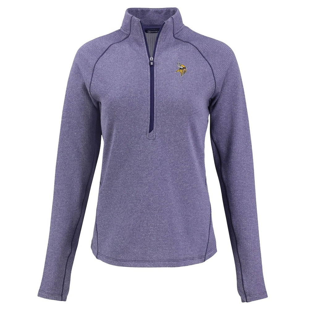 Minnesota Vikings Cutter & Buck Women's Peshastin Eco Fleece Recycled Tri-Blend Raglan Half-Zip Jacket Heather Purple | NFL